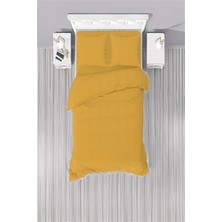 More Home  Tek  Kişilik Pamuklu Nevresim Takımı  Lastikli Çarşaflı Sarı