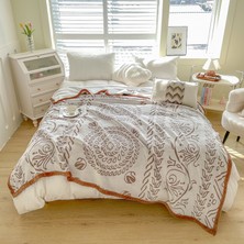 Out Yuy 1 Parça Jakarlı Mercan Polar Battaniye 150*200CM Kahve (Yurt Dışından)