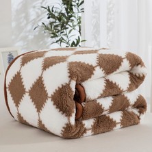Out Yuy Tek Parça Çift Taraflı Polar Battaniye Tüm Mevsimler Için 100*150CM Kahve (Yurt Dışından)