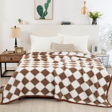 Out Yuy Tek Parça Çift Taraflı Polar Battaniye Tüm Mevsimler Için 100*150CM Kahve (Yurt Dışından)