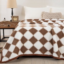 Out Yuy Tek Parça Çift Taraflı Polar Battaniye Tüm Mevsimler Için 100*150CM Kahve (Yurt Dışından)