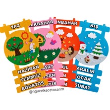 Keçe Mevsimler Panosu Mevsim Şeridi