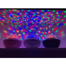 Dekoratif Efektli Şarjlı LED Projeksiyon Bluetoothlu Hoparlör Disko Gece Lambası