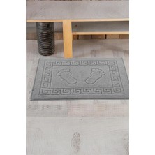 Anılsan Gri Greek Ayak Havlusu - 50 x 70  cm , 245 Gr,  Pamuk, Spa ve Otel Banyo Paspası, Günlük Kullanıma