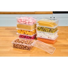 SUPERPUP Plastik Saklama Kabı Kendinden Kapaklı 1 lt 19 x 13 x 6 cm 10 Adet