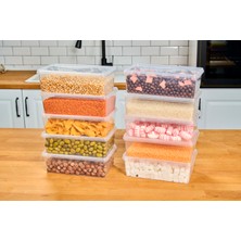 SUPERPUP Plastik Saklama Kabı Kendinden Kapaklı 1 lt 19 x 13 x 6 cm 10 Adet