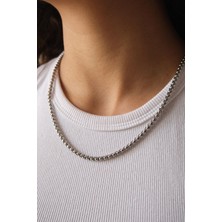 Byflorya Jewelry Çelik Yuvarlak Top Zincir Kolye Forse Zincir Kararmaz