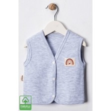 Unisex Bebek Arma Detaylı Organik Pamuklu 3-6-9 Ay 3lü Kapitone Bebek Yelek Set