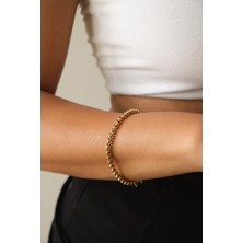 By Florya Jewelry Çelik Top Zincir Bileklik Günlük Kullanıma Uygun Yuvarlak Halka Zincir Bileklik 3 mm 18 cm&21 cm