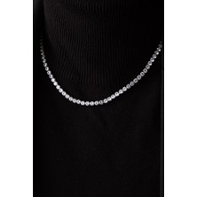 By Florya Jewelry Vıp Seri Su Yolu Kolye Tek Taş Sıralı Suyolu Choker