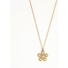 By Florya Jewelry Çelik İnci Taşlı Yonca Kolye Kararmaz
