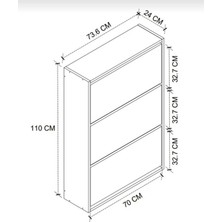 Barin Design 3 Raflı Ayakkabılık Düşer Kapak Kayar Kapak Vestiyer Portmanto Katlı Bölmeli Kapı Önü Modern