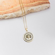 By Florya Jewelry Çelik Taşlı Hayat Ağacı Spiritüel Kolye Kararmaz