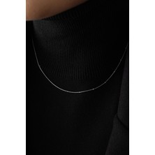 By Florya Jewelry Çelik Topçuklu İnce Balık Sırtı Yılan Zincir Kolye İnce İtalyan Zinciri 1 mm Zarif Minimal Kombinlik