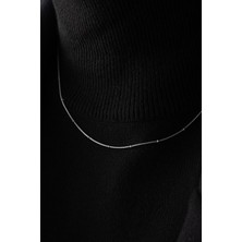 By Florya Jewelry Çelik Topçuklu İnce Balık Sırtı Yılan Zincir Kolye İnce İtalyan Zinciri 1 mm Zarif Minimal Kombinlik