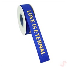 Süsle Bebek ve Parti Grogren Kurdele Eternal Altın Baskılı, 2,5 cm   x  23MT - Koyu Mavi