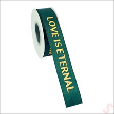 Süsle Bebek ve Parti Grogren Kurdele Eternal Altın Baskılı, 2,5 cm   x  23MT - Yeşil