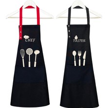 Hulganz Kumaş Mutfak Önlüğü Seti 2'li Leke Tutmaz Su Itici %65 Pamuk %35 Polyester Chef Taster Önlük