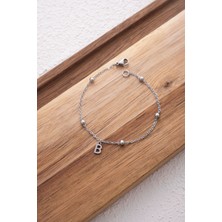 By Florya Jewelry Çelik Harfli Top İnce Dorika Zincir Bileklik İnce Harfli Bileklik Forse Zincir 1 mm Minimal 18 cm-21 cm