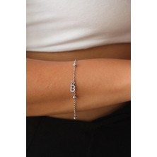 By Florya Jewelry Çelik Harfli Top İnce Dorika Zincir Bileklik İnce Harfli Bileklik Forse Zincir 1 mm Minimal 18 cm-21 cm