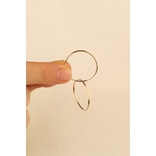 ÇGK KUYUMCULUK 14 Ayar 2.5 cm Halka  Altın Küpe 14CGKKP0016