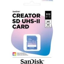 Sandisk Creator 512GB SDSDXEP-512G-GNCIS 280MB/S Uhs-Iı Sdxc 6k-4k UHD V60 Hafıza Kartı