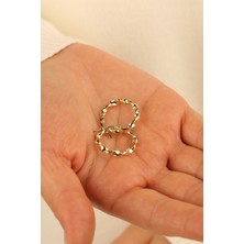 ÇGK KUYUMCULUK 14 Ayar 2 cm Kıvrımlı Halka Altın Küpe 14CGKKP0012