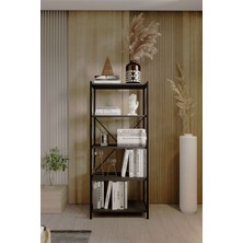 Barin Design 5 Raflı Kitaplık Demir Profil Modern Iskandinav Çalışma Odası Ofis Salon Kitaplığı Evrak Rafı Metal