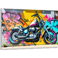 Domovit Arabalar Cam Tablo - Motosikletler - Yatay Motif 04-054
