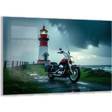 Domovit Arabalar Cam Tablo - Motosikletler - Yatay Motif 04-027
