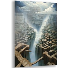 Domovit Sanatsal Cam Tablo - Kavramsal Sanat - Dikey Motif 09-002