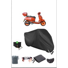 Breen Yuki Bellini 125 Için Kilit Uyumlu Siyah Motosiklet Branda, Güvenli, Su Geçirmez