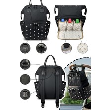 Stylo x Pro Anne Bebek Sırt Çantası Omuz Çantası ve Biberon Çantası 3 Lü Set ( Sıyah )