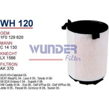 Wunder WH120 Hava Filtresi Volkswagen Golf V Passat Jetta 1.4 1.6 Tsı 2.0 Fsı Seat Leon Iı 1.2 - 1.4 - 1.6 Toledo Iıı 1.4 - 1.6 Skoda Octavıa Iı Superb Iı Yetı 1.2 - 1.4 Audı A3 1.2 - 1.4 - 1.4