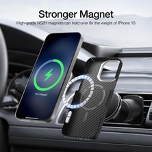 iPhone 16 Pro Max Kılıf Magsafe Uyumlu 600D Raptic Aramid Fiber Croxx Mondrian Serisi Kapak Siyah