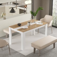 Robin Home Lena Yemek Masası Mutfak Masası 140 x 80 Sepet-Beyaz