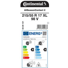 Continental 215/55 R17 98V Xl Asc2 Oto 4 Mevsim Lastiği (Üretim Yılı:2024)