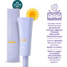 VVBETTER VV BETTER Daily Airfit Sunscreen SPF50 Yüksek Koruma Güneş Kremi Panthenol Nemlendirici Yatıştırıcı Kore 50ml