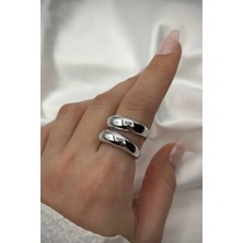 Premium Seri Özel Cilalı Ikili Görünüm Ayarlanabilir Kadın Çelik Yüzük