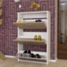 Modilayn Düşer Kapaklı Ayakkabılık 3 Kapaklı