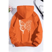 Only Trendwear Unisex Drawing Butterflies Sırt Baskılı Sweatshirt