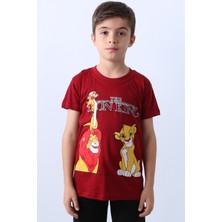 HÇM Erkek Çocuk Tshirt Lion Baskılı Bisiklet Yaka E36