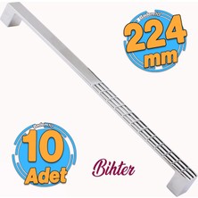 Badem10 10 Adet Bihter Metal Desenli Mobilya Mutfak Dolabı Çekmece Dolap Kulpu Kulbu KROM(160 Mm-16.0 cm)