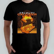 Pixxa Howl's Moving Castle Ghibli Calcifer %100 Pamuklu Bisiklet Yaka T-Shirt Model 1