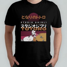 Pixxa My Neighbor Totoro Ghibli Miyazaki %100 Pamuklu Bisiklet Yaka T-Shirt Model 1