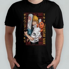 Pixxa Chainsaw Man %100 Pamuklu Bisiklet Yaka T-Shirt Model 12