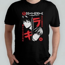 Pixxa Death Note Anime Manga %100 Pamuklu Bisiklet Yaka T-Shirt Model 4
