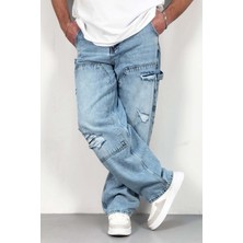 Cedy Denım Yüksek Kalite Erkek Yüksek Bel Worker Tarz Skater Jean