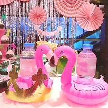2 Adet Pembe Flamingo Şişme Bardak Simidi Içecek Tutacağı
