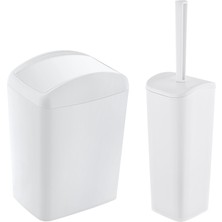 Smartware Soft Çöp Kovası 5 LT ve Soft Wc Fırçası Beyaz